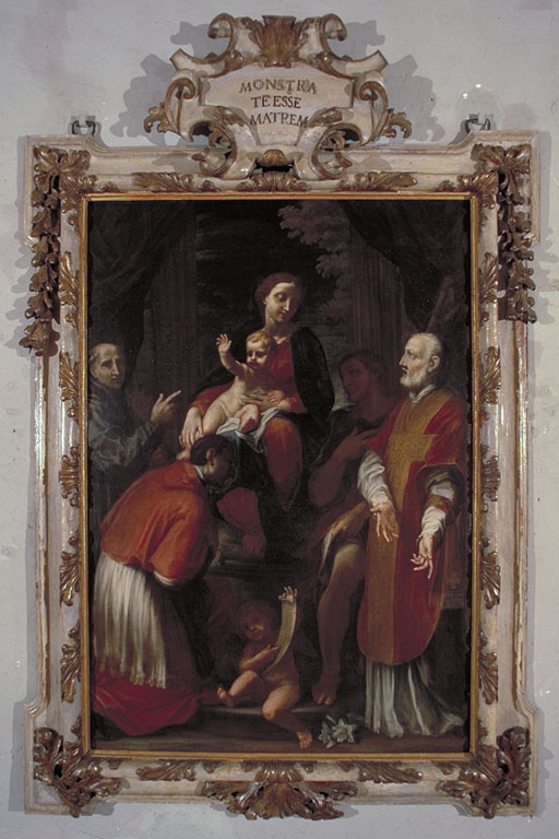 Madonna con il Bambino in trono e i santi Carlo Borromeo, Bernardino da Siena, Rocco, Filippo Neri