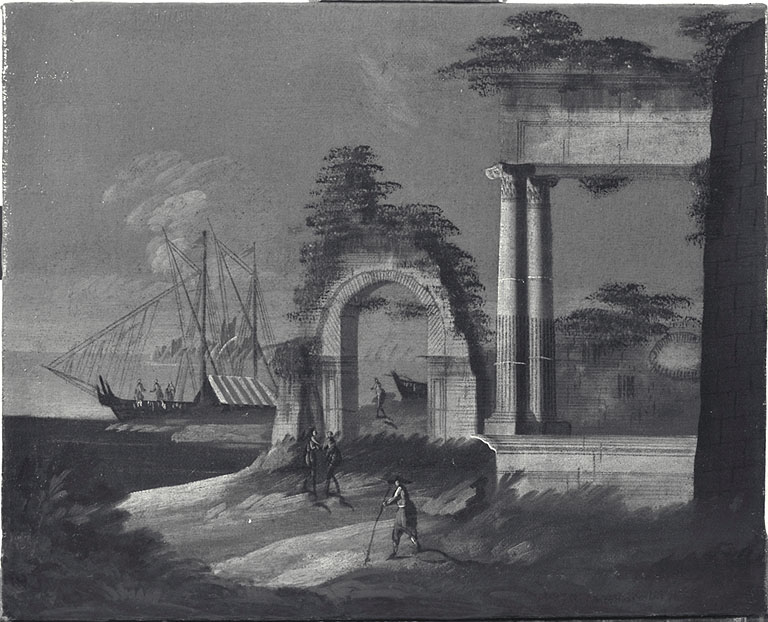 Paesaggio con rovine