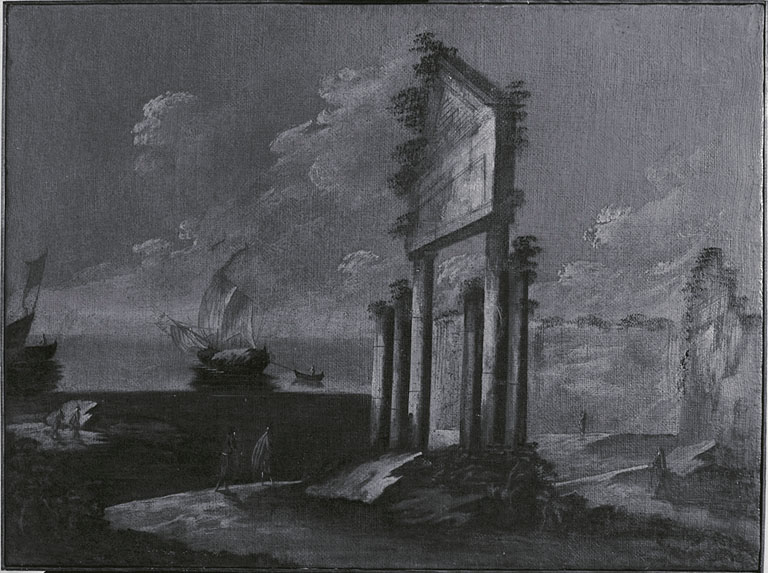 Paesaggio con rovine