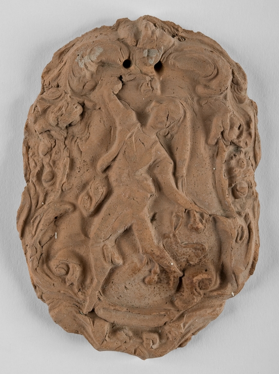 Formella in terracotta con figura maschile