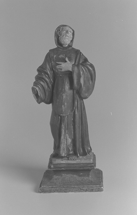 Statuetta devozionale con ritratto di ecclesiastico