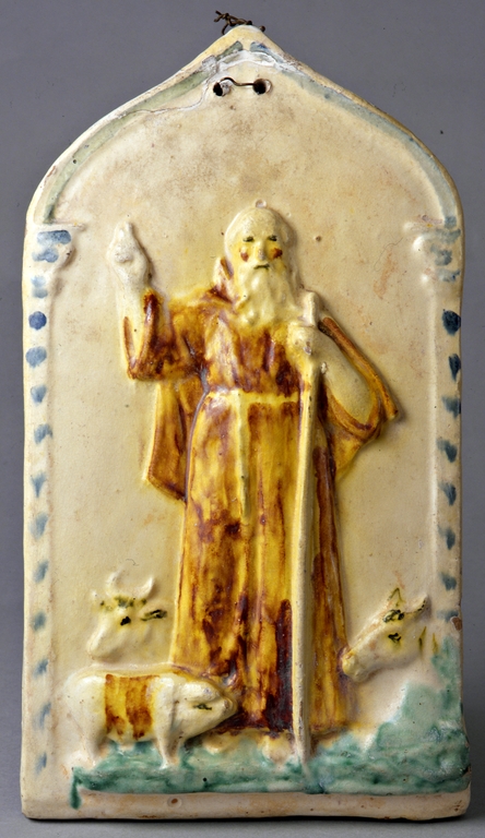 Targa con Sant’Antonio Abate