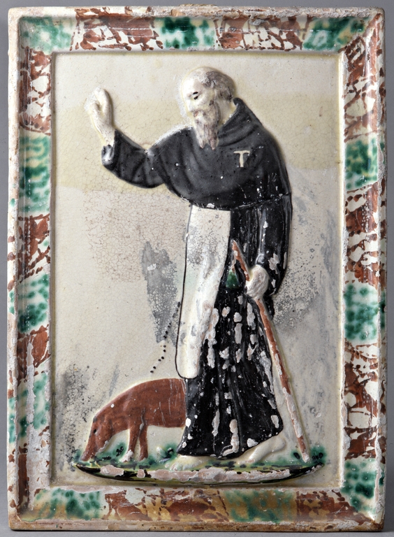 Targa con Sant’Antonio Abate