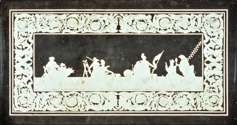 Tavolo in scagliola con le quattro Nazioni Europee