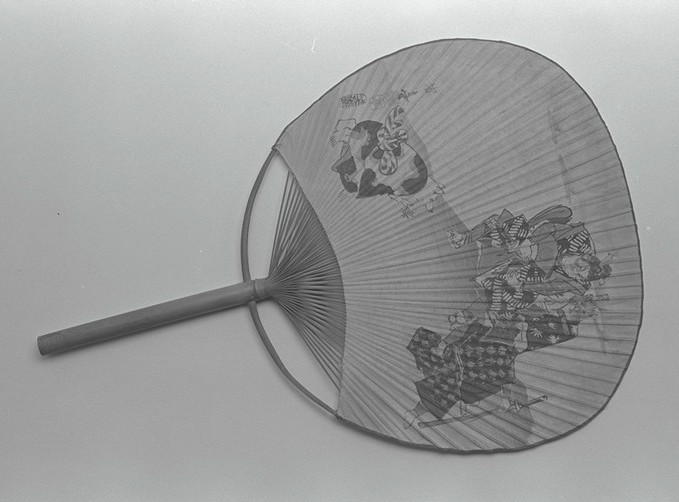 Ventaglio a ventola con personaggi giapponesi