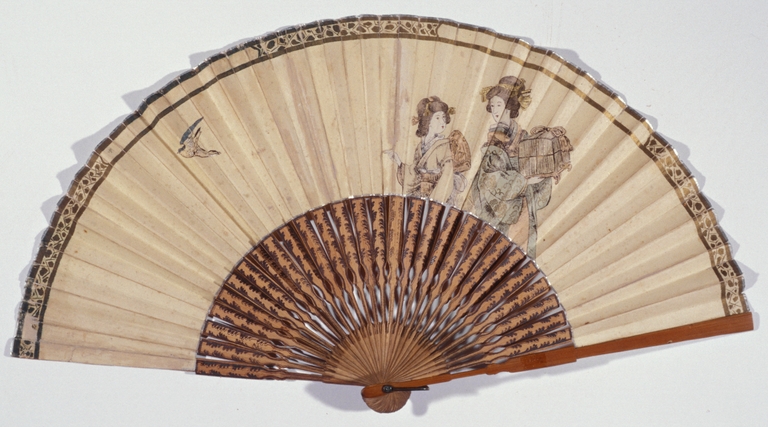 Ventaglio con figure giapponesi