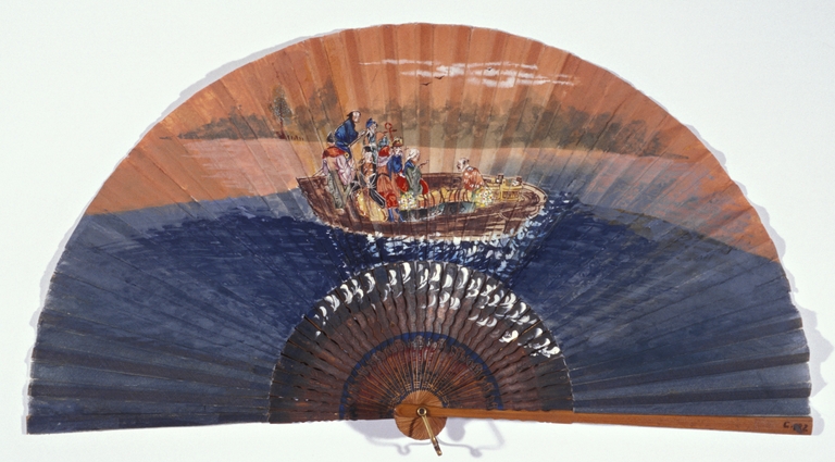 Ventaglio con personaggi in barca