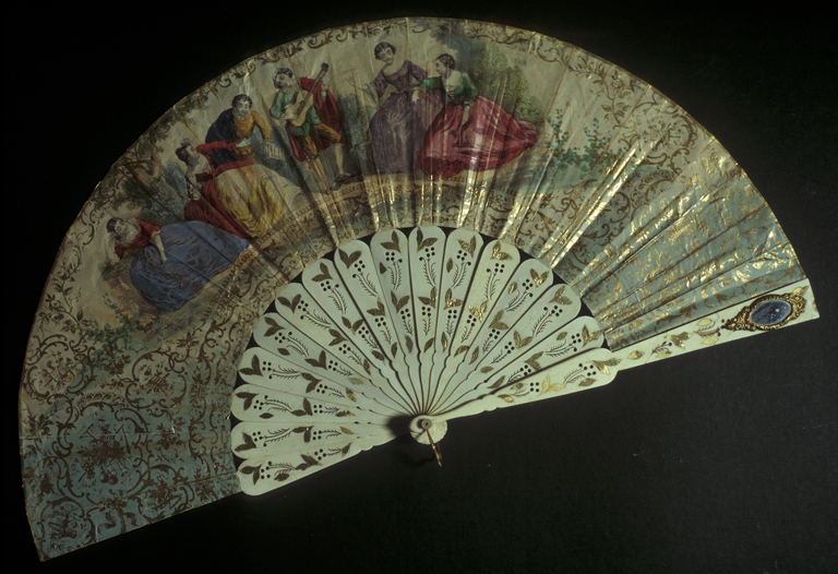Ventaglio con scena di corte