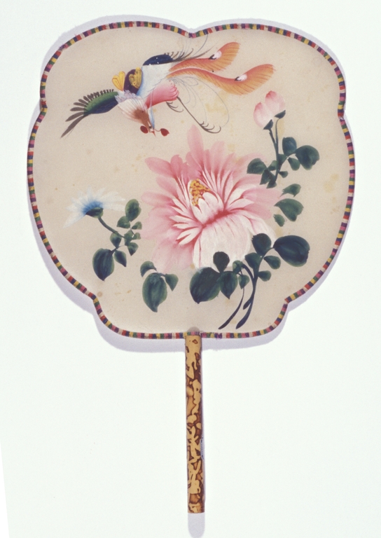 Ventaglio con uccello e fiori